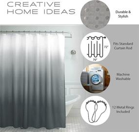 img 1 attached to 🚿 Dark Grey Ombre Shower Curtain Set by Creative Home Ideas, 70"x72