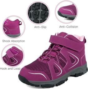 img 3 attached to Yeskis Sneakers: Stylish 👟 Athletic Trekking Collision Girls' Shoes