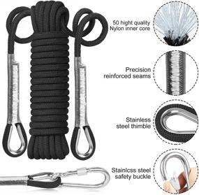 img 3 attached to 🧗 32FT/64FT/96FT RENRANRING Static Rock Climbing Rope - Ideal Outdoor Climbing Rope for Ice Climbing, Fire Rescue, Parachute Rope & Escape Equipment