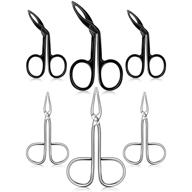 versatile set of eyebrow tweezers: 6-piece scissors shaped stainless steel slanted and flat tip hair pluckers - dual scissor handle design logo