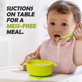 img 3 attached to Silicone Suction Baby Bowl with Lid: BPA Free, 100% Food Grade Silicone for Infants and Toddlers - Easy Self-Feeding Solution