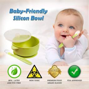 img 1 attached to Silicone Suction Baby Bowl with Lid: BPA Free, 100% Food Grade Silicone for Infants and Toddlers - Easy Self-Feeding Solution