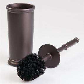 img 1 attached to mDesign Space-Saving Freestanding Plastic Toilet Bowl Brush and Holder - Ideal 🚽 for Bathroom Storage and Organization - Sturdy, Deep Cleaning, Covered Brush - Bronze