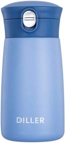 img 3 attached to 🔵 Diller Thermos Water Bottle, Coffee Travel Mug 8 oz Kids Mini Tumbler with Spout Lid, Leak Proof Flask for Kids and Women; Keep Drinks Piping Hot for 12 Hours & Cold for 24 Hours (Blue)