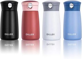 img 4 attached to 🔵 Diller Thermos Water Bottle, Coffee Travel Mug 8 oz Kids Mini Tumbler with Spout Lid, Leak Proof Flask for Kids and Women; Keep Drinks Piping Hot for 12 Hours & Cold for 24 Hours (Blue)