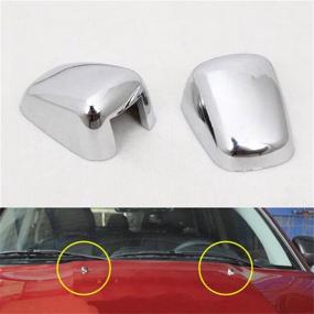 img 3 attached to 🚗 FMtoppeak Silver 2pcs Front Windshield Washer Wiper Spray Nozzle Trim Cover for 2007-2016 Jeep Compass Patriot Grand Cherokee Cherokee