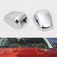 🚗 fmtoppeak silver 2pcs front windshield washer wiper spray nozzle trim cover for 2007-2016 jeep compass patriot grand cherokee cherokee logo