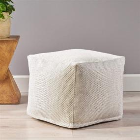 img 3 attached to 🪑 Ivory Fannie Fabric Pouf by Christopher Knight Home: Stylish and Comfy Seating Solution