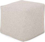 🪑 ivory fannie fabric pouf by christopher knight home: stylish and comfy seating solution logo