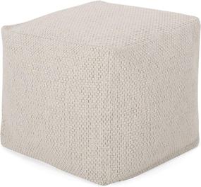 img 4 attached to 🪑 Ivory Fannie Fabric Pouf by Christopher Knight Home: Stylish and Comfy Seating Solution