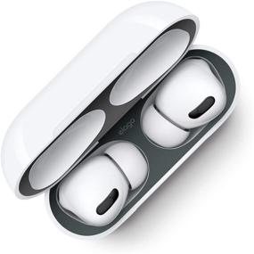 img 4 attached to Защита от пыли Elago для AirPods Pro 3-го поколения - Пленка от пыли, ультратонкий дизайн, роскошный вид, защита от железных/металлических опилок (1 комплект, тёмно-серый) [Зарегистрированный патент США]