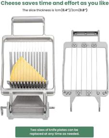 img 3 attached to 🧀 Huanyu Commercial Cheese Slicer - 1cm &amp; 2cm Stainless Steel Wire Cutter for Cheese, Butter, and Desserts - Replaceable Blade on a Cutting Board Machine - Perfect Baking Tool for Kitchen Cooking