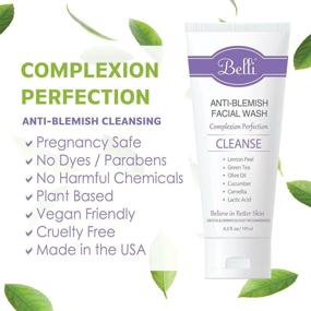 img 3 attached to 🧼 Belli Anti-Blemish Acne Facial Wash (6.5 Oz) - Safe Acne Face Cleanser - Clear Blemishes, Prevent Breakouts - Lactic Acid, Green Tea, Cucumber - Non-Irritating Formula