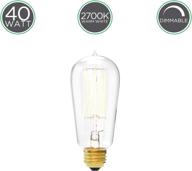 💡 vintage style decorative incandescent lightbulb set - 40w edison clear glass, warm white, e26 base - pack of 4 logo