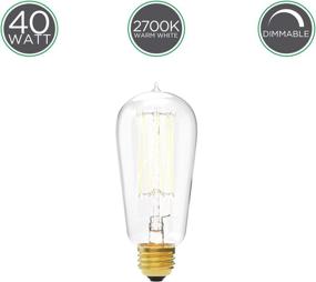 img 2 attached to 💡 Vintage Style Decorative Incandescent Lightbulb Set - 40W Edison Clear Glass, Warm White, E26 Base - Pack of 4