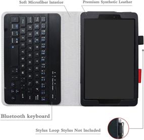 img 1 attached to 📱 Galaxy Tab A 8.0 2019 Keyboard Case - Slim PU Leather Cover with Wireless Keyboard for Samsung Galaxy Tab A 8.0 2019 (SM-P200/P205) Tablet - Black