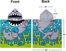 img 2 attached to 🦈 JHONG108 Kids Shark Beach Towel with Hood for Boys Girls Toddlers Children Under Age 6 - Super Absorbent Soft Microfiber Poncho Towel, Multi-use for Bath/Swim/Pool/Shower" - Improved SEO-friendly product name: "JHONG108 Kids Shark Beach Towel with Hood - Super Absorbent Soft Microfiber Poncho Towel for Boys, Girls, Toddlers, Children Under Age 6 - Multipurpose for Bath, Swim, Pool, Shower