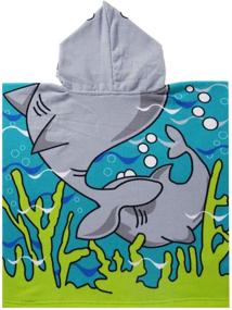img 3 attached to 🦈 JHONG108 Kids Shark Beach Towel with Hood for Boys Girls Toddlers Children Under Age 6 - Super Absorbent Soft Microfiber Poncho Towel, Multi-use for Bath/Swim/Pool/Shower" - Improved SEO-friendly product name: "JHONG108 Kids Shark Beach Towel with Hood - Super Absorbent Soft Microfiber Poncho Towel for Boys, Girls, Toddlers, Children Under Age 6 - Multipurpose for Bath, Swim, Pool, Shower