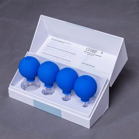 img 3 attached to 🌟 Facial Cupping Therapy Set - Glass & Silicone Massage Cups for Anti Cellulite, Eye Face Vacuum Massage. Beauty Body Cup Fascia Massager, 4 Sizes Included. Blue Color, Gift Box Packaging.