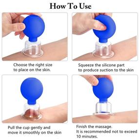 img 1 attached to 🌟 Facial Cupping Therapy Set - Glass & Silicone Massage Cups for Anti Cellulite, Eye Face Vacuum Massage. Beauty Body Cup Fascia Massager, 4 Sizes Included. Blue Color, Gift Box Packaging.