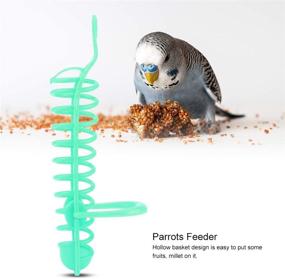 img 1 attached to 🦜 Plastic Parrot Feeder Basket with Perch Stand for Pet Bird Supplies - Fruit, Vegetable, and Millet Food Container