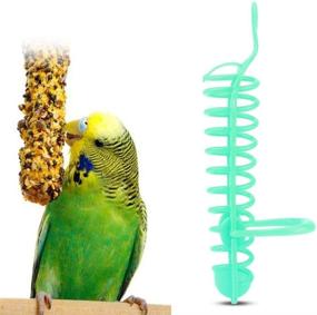 img 3 attached to 🦜 Plastic Parrot Feeder Basket with Perch Stand for Pet Bird Supplies - Fruit, Vegetable, and Millet Food Container