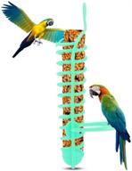 🦜 plastic parrot feeder basket with perch stand for pet bird supplies - fruit, vegetable, and millet food container logo