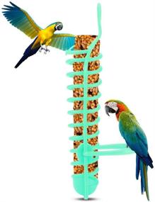 img 4 attached to 🦜 Plastic Parrot Feeder Basket with Perch Stand for Pet Bird Supplies - Fruit, Vegetable, and Millet Food Container
