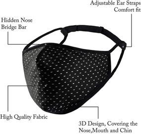 img 3 attached to 🌬️ Breathable Adjustable Sports Face Mask - Washable & Reusable Cloth Mouth Cover for Men and Women - with Adjustable Strap and Nose Wire