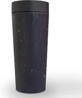 🌍 circular & co. sustainable travel mug (16oz) - world's first recycled coffee cup reusable mug, 100% leak-proof, insulated, black on cosmic black логотип