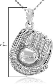 img 1 attached to ⚾ Premium .925 Sterling Silver Baseball Glove and Ball Charm Pendant - Ideal for Baseball and Softball Enthusiasts