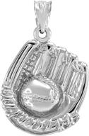 ⚾ premium .925 sterling silver baseball glove and ball charm pendant - ideal for baseball and softball enthusiasts logo