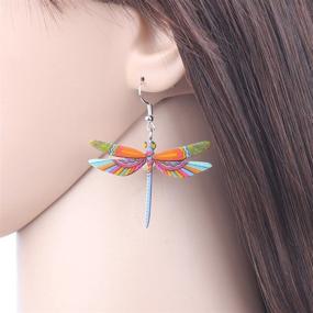 img 3 attached to Bonsny Sweet Blue Flying Dragonfly Earrings - Drop Dangle Insect Pattern Fashion Jewelry Gift for Women and Girls