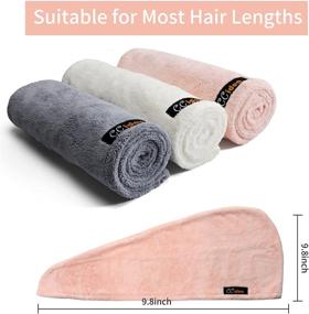 img 3 attached to 🔥 3 Pack of Microfiber Hair Towel Turban Wraps - Super Absorbent Hair Caps for Quick Drying - Twist Turban Design for Fast Hair Drying