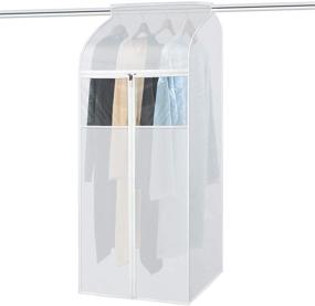 img 4 attached to Zilink Large Garment Bags for Storage: 54 inch Clothing Hanging Garment Clothes Cover - Suit Bags Organizer & Clothes Protector for Suits, Coats, and Dresses in Your Closet Storage