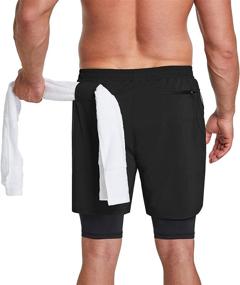 img 3 attached to 🏃 Rusaevon Men's 2-in-1 Running Shorts - 7" Quick-Dry Athletic Workout Shorts with Phone Pockets for Gym and Exercise