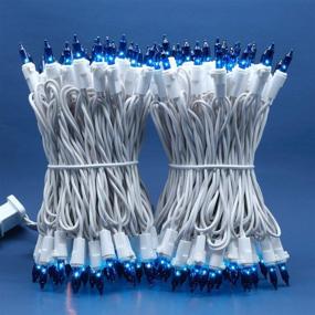 img 3 attached to 🎄 UL Certified Blue Incandescent Christmas Lights: 66 Ft White Wire, 200 Mini Lights, Indoor & Outdoor Connectable Set