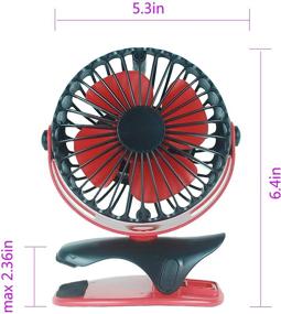 img 1 attached to 💨 Convenient Rechargeable USB Desk Fan: Clip on Mini 4000mAh, 4 Modes 360 Degree Rotating - Ideal for Baby Strollers, Home, Office, Bedroom, and Travel