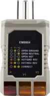 🔌 ge 50542 receptacle tester, gray/yellow - 3-wire light improper wiring indicator logo