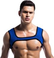 💪 xl-blue double shoulder support brace: superior chest harness for men's gym & sports, offering optimal muscles protection логотип