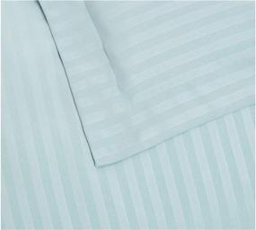 img 1 attached to Full/Queen Spa Blue Striped Microfiber Duvet Cover Set by Amazon Basics