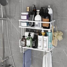 img 2 attached to 🚽 White Bathroom Over Toilet Storage Shelf & Organizer – Space Saving Wall Mount Cabinet Restroom Paper Holder, No Drill Design