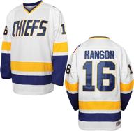 hanson brothers hockey jersey - charlestown chiefs #16 - slap shot jeff #17 - movie hockey jersey blue white - sizes s-3xl logo