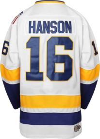 img 2 attached to Hanson Brothers Hockey Jersey - Charlestown Chiefs #16 - Slap Shot Jeff #17 - Movie Hockey Jersey Blue White - Sizes S-3XL