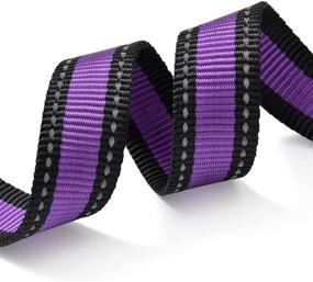 img 2 attached to 🐶 High Visibility Nylon Dog Collar with Reflective 3M Stripe in Red, Blue, Green, Purple, Pink