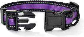 img 1 attached to 🐶 High Visibility Nylon Dog Collar with Reflective 3M Stripe in Red, Blue, Green, Purple, Pink