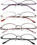 👓 l731 liansan women's metal half frame reading glasses - 4 pairs of high-quality ladies' readers logo