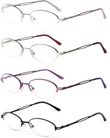 img 3 attached to 👓 L731 Liansan Women's Metal Half Frame Reading Glasses - 4 Pairs of High-Quality Ladies' Readers