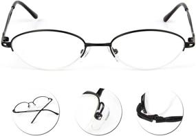 img 2 attached to 👓 L731 Liansan Women's Metal Half Frame Reading Glasses - 4 Pairs of High-Quality Ladies' Readers