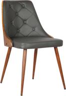 стул для обеденного стола lily серого цвета из искусственной кожи с отделкой из орехового дерева от armen living. логотип